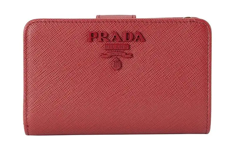PRADA Cow Leather Wallet Regular Women's Red
