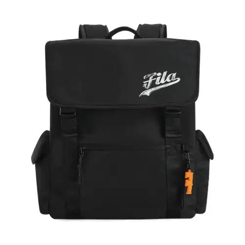 FILA FUSION Large Capacity Fabric Backpack Regular Unisex Black