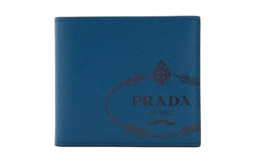 PRADA Leather Wallet Men's Indigo