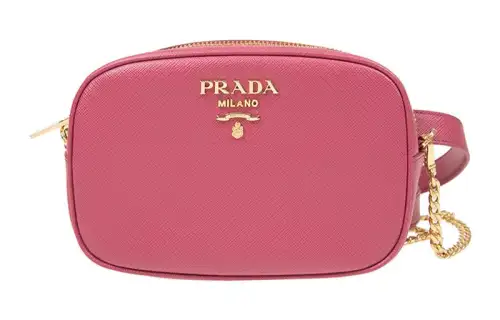 PRADA Cow Leather Shoulder Bag, Crossbody Bag, Fanny Pack Regular Women's Pink