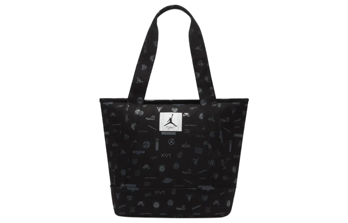 Jordan Cotton Tote Bag, Shopping Bag, Handbag Shoulder Bags Unisex Black