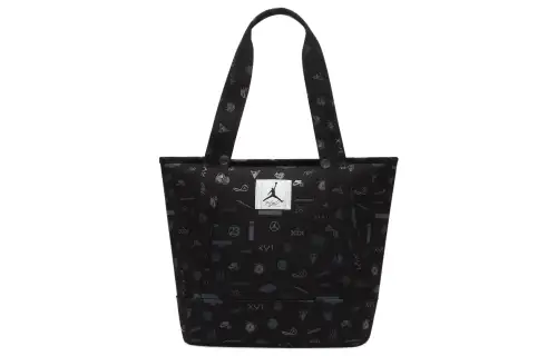 Jordan Cotton Tote Bag, Shopping Bag, Handbag Regular Unisex Black