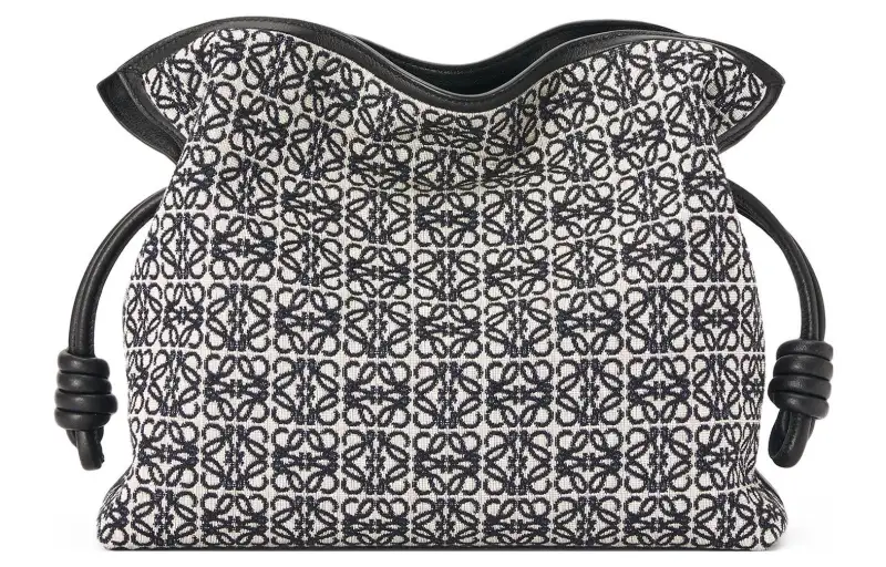 LOEWE Calfskin Panel Jacquard Fabric Clutch, Crossbody Bag, Shoulder Bag Women's