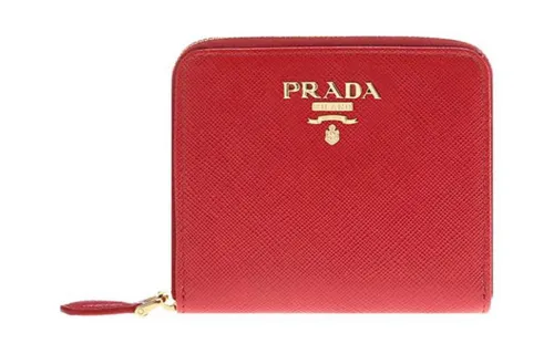 PRADA Cow Leather Wallet Regular Women's Red
