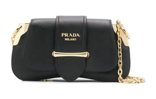 PRADA Sidonie Calfskin Shoulder Bag, Crossbody Bag Regular Women's Black