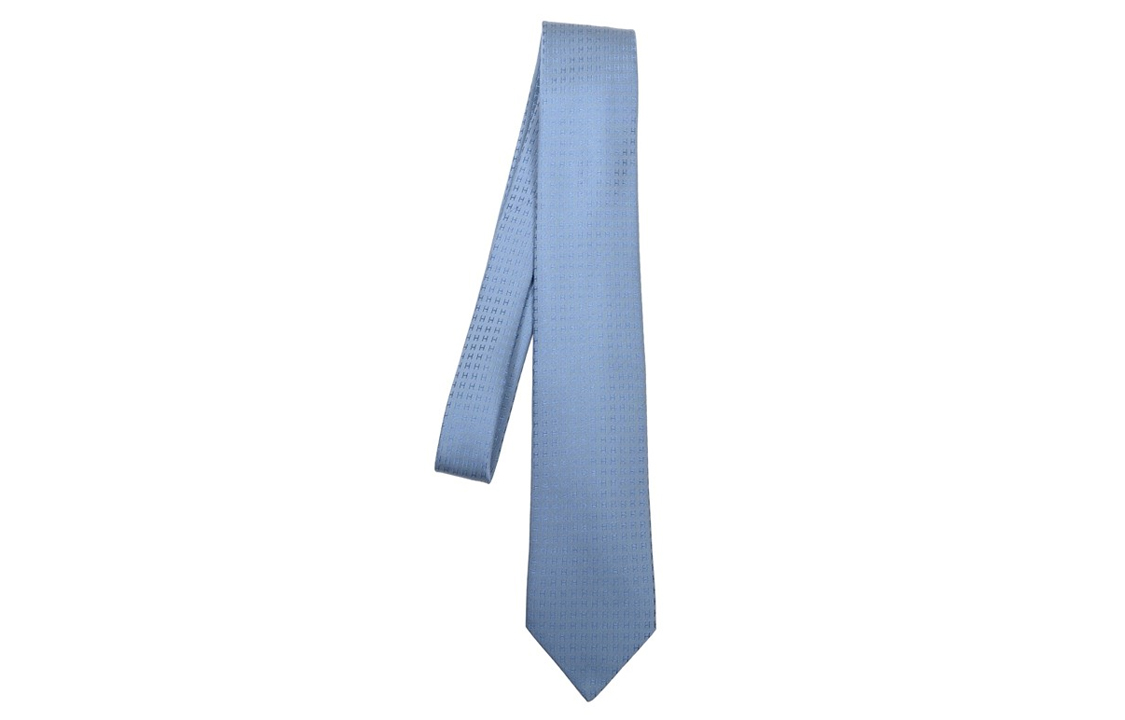 HERMES H Jacquard Ties Men's Blue