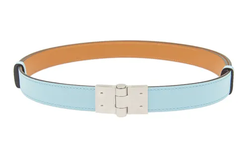 HERMES Charniere Metal Leather Belts Women's Width 2.2CM