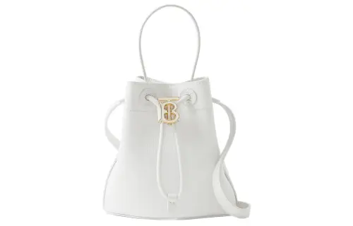 Burberry Calfskin Bucket Bag, Handbag, Shoulder Bag, Crossbody Bag Mini Women's White