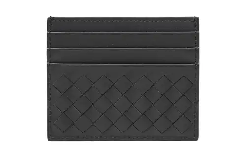 Bottega Veneta Sheepskin Card Holder Card Holder Unisex Black