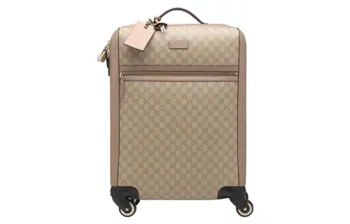 GUCCI Canvas Portable Suitcase Luggage Unisex Beige/Ebony