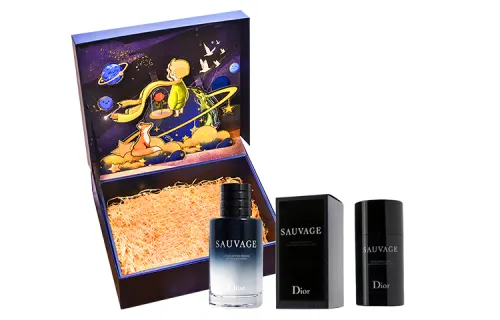 Elegant medical deodorant, set aftershave, three dimensional gift box