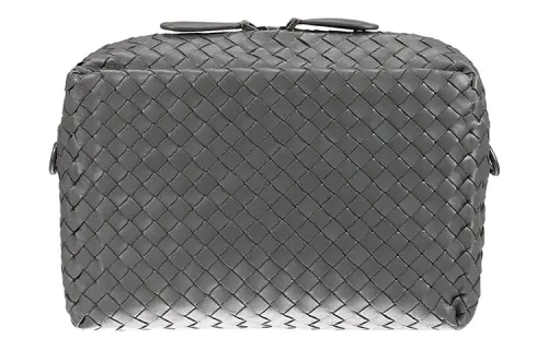 Bottega Veneta Woven Sheepskin Crossbody Bag, Shoulder Bag Women's Gray