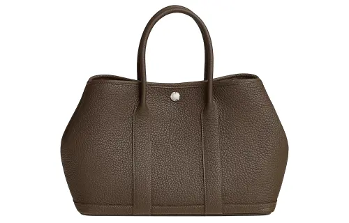HERMES Garden Party Negonda Calfskin Handbag 30 Women's F6 Eucalyptus Green