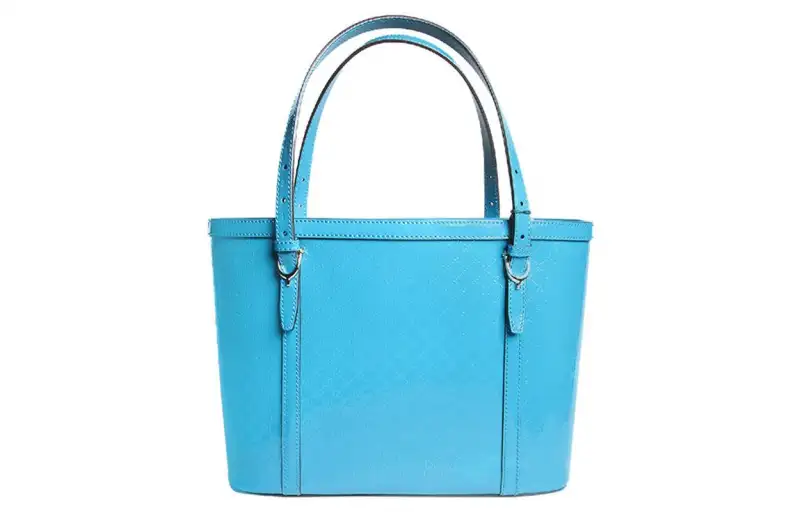 GUCCI Patent Leather One Shoulder Handbag Regular Women's Blue