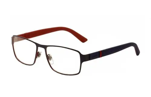GUCCI Plate Frame Rectangular Prescription Glasses Unisex Black