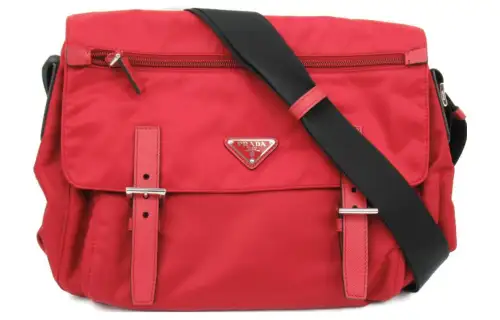 PRADA Nylon Messenger Bag, Shoulder Bag, Crossbody Bag Regular Women's Red