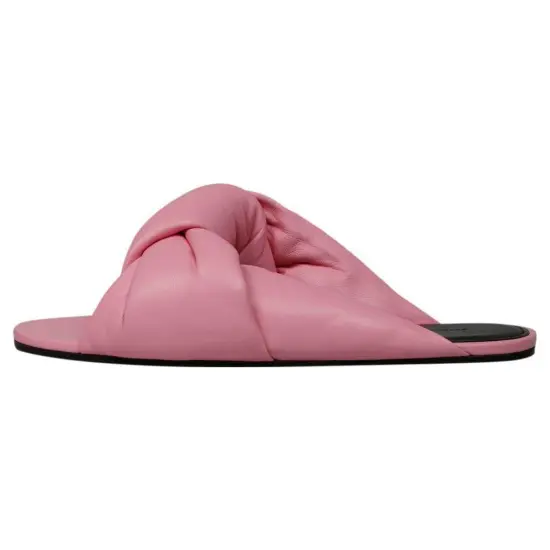 Balenciaga Drapy Leather Slides 'Pink' Women's