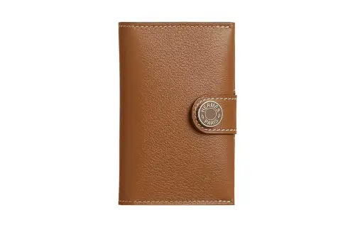 HERMES R.M.S Evercolor Calfskin Card Holder Men's Brown