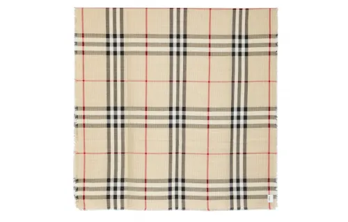 Burberry Checked Frayed-Edge Scarf