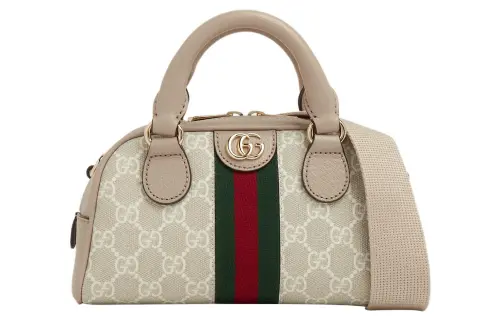GUCCI Ophidia Canvas With Leather Shoulder Bag, Crossbody Bag, Handbag Mini Women's Beige