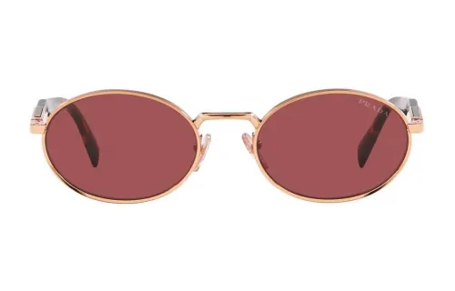 PRADA Logo-engraved Oval-frame Tinted Sunglasses