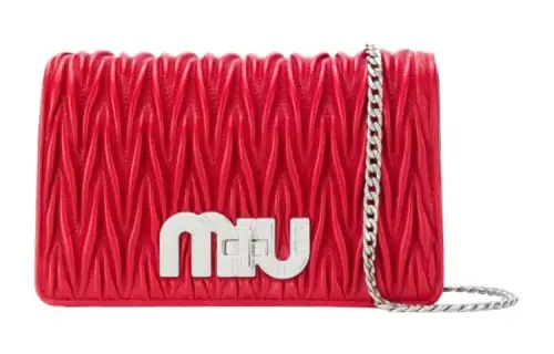 MIU MIU Leather Crossbody Bag, Shoulder Bag Women's Red