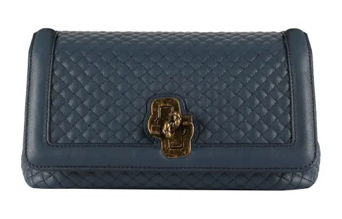 Bottega Veneta Nappa Leather Shoulder Bag Women's Marine Blue