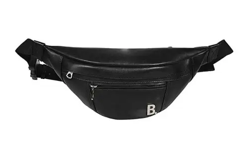 Balenciaga Cow Leather One Shoulder Crossbody Fanny Pack Men's Black