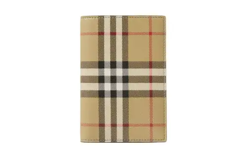 Burberry Cotton With Leather Passport Holder Men's Archive Beige
