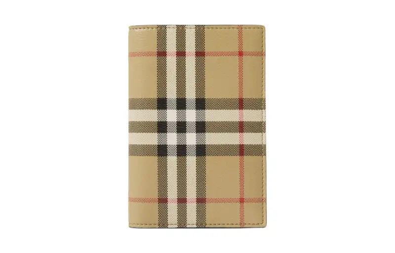 Burberry Cotton With Leather Passport Holder Men's Archive Beige