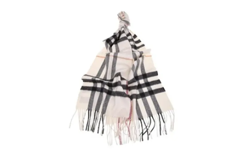 Burberry Knit Scarves Unisex White