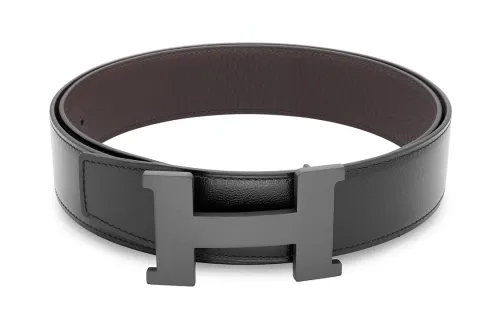 HERMES Constance Cow Leather Belts Men's Width 3.8cm