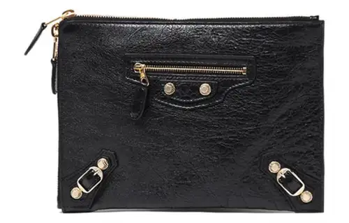 Balenciaga Sheepskin Clutch Regular Women's Black