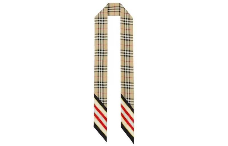 Burberry Check Print Skinny Scarf
