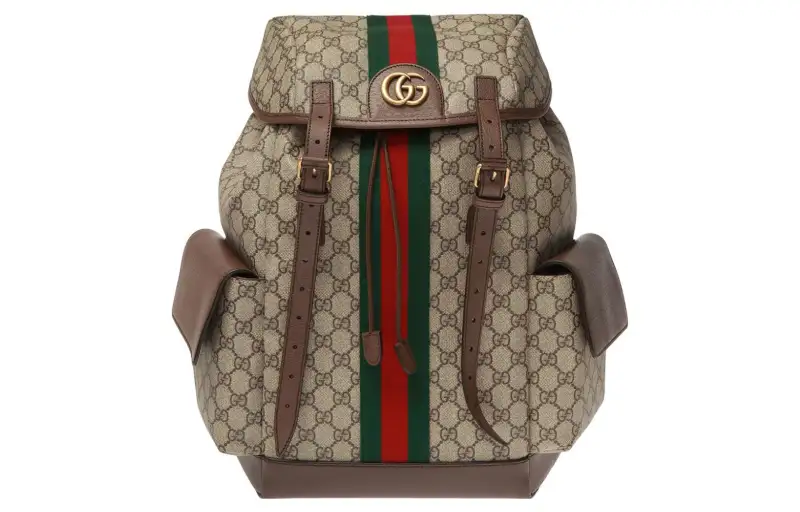 GUCCI Ophidia GG Monogram Backpack Men Medium Beige/Ebony