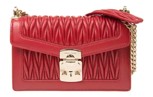 MIU MIU Sheepskin Crossbody Bag Women's Red