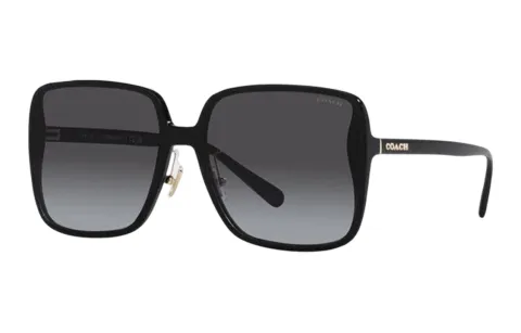 COACH Alloy Irregular Shape Sunglasses Women's Black