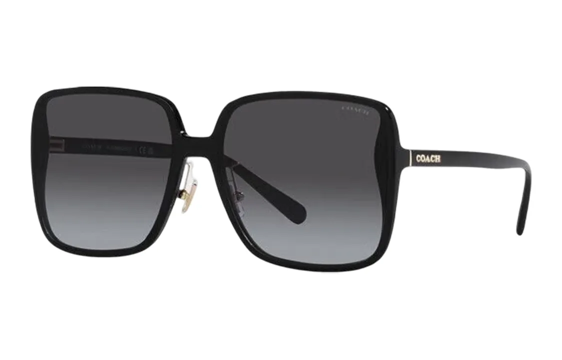 COACH Alloy Irregular Shape Sunglasses Women's Black