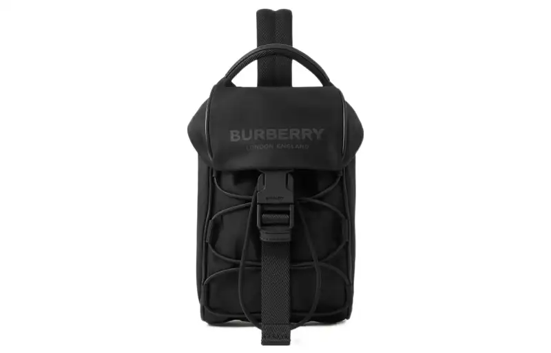 Burberry Polyamide Drawstring Closure Shoulder Bag, Crossbody Bag Men's Black
