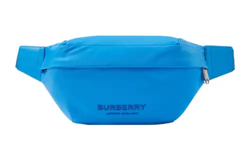 Burberry Polyamide With Leather Fanny Pack Regular Men's Bright Sky Blue
