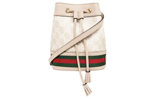 GUCCI Canvas With Leather Bucket Bags Crossbody Bag, Shoulder Bag Women's
