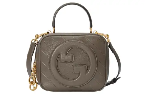 GUCCI Blondie Leather Shoulder Bag, Crossbody Bag, Handbag Regular Women's Brown Gray