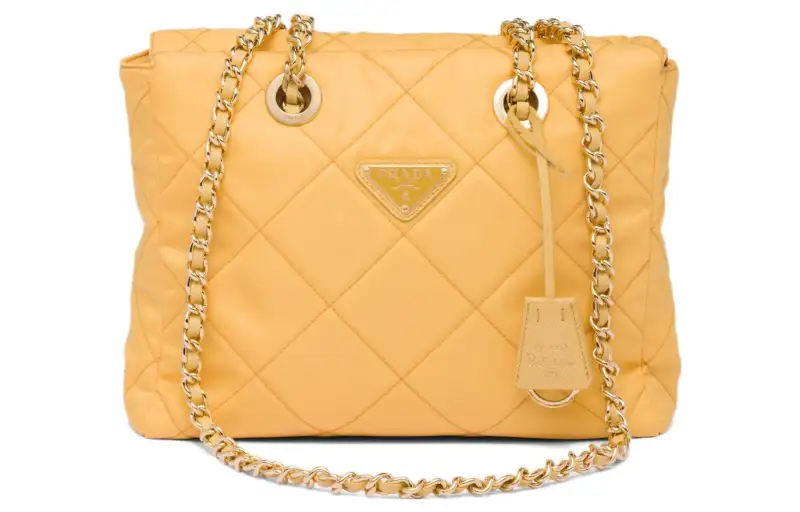 PRADA Fabric Parachute Bag, Crossbody Bag, Shoulder Bag Women's Corn Yellow
