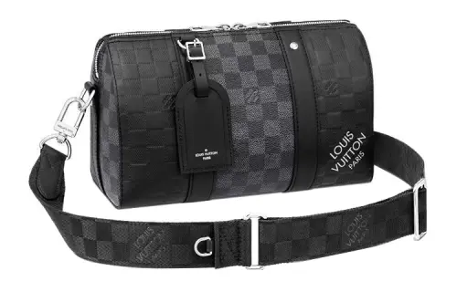 LOUIS VUITTON Cow Leather With Canvas Shoulder Bag, Crossbody Bag Regular Men's Gray/Black