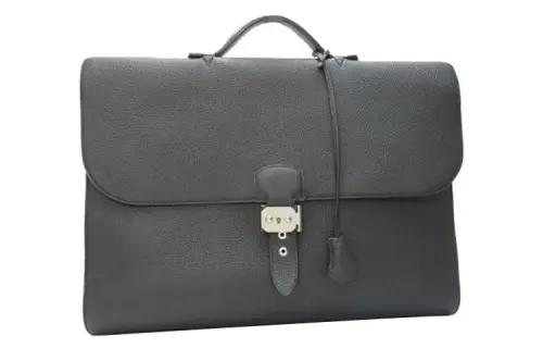 HERMES Sac A Depeches Togo Calfskin Messenger Bag, Shoulder Bag, Crossbody Bag, Handbag Regular Men's Black