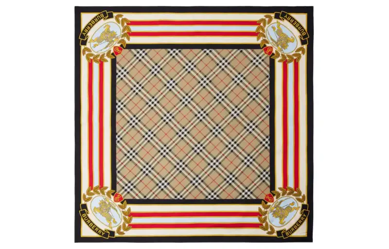 Burberry Check Pattern Square Scarf