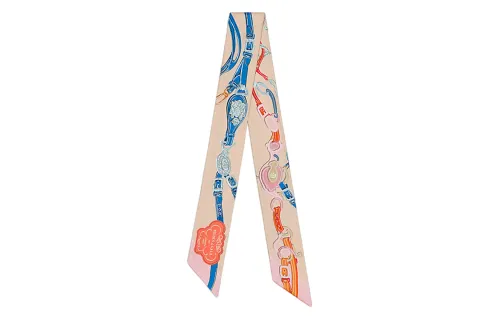 HERMES 2000 2020 Brides De Gala Twilly Silk Scarf Scarves