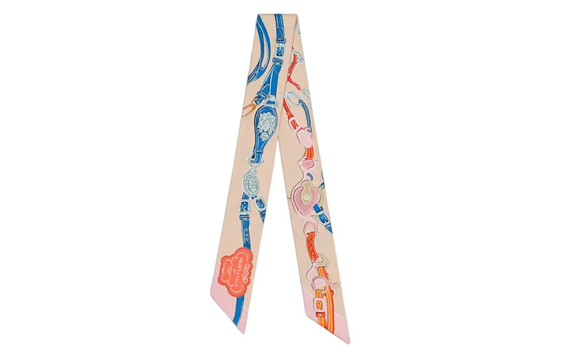 HERMES 2000 2020 Brides De Gala Twilly Silk Scarf Scarves