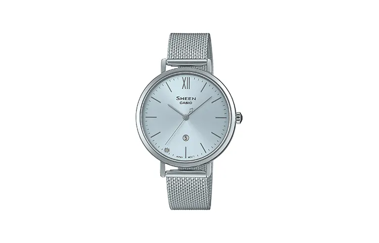 CASIO SHEEN Quartz Movement Stainless Steel Strap Watch Women's Watch Blue Dial