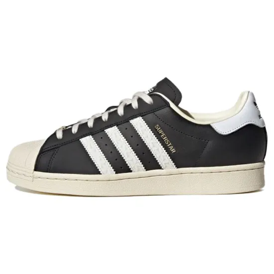 Superstar Adidas Originals 'Debossed Stripes   Black Cream White'